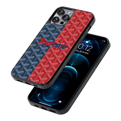 Supreme Blue Red Pattern 2D Rubber Phone Case-Oxvistore