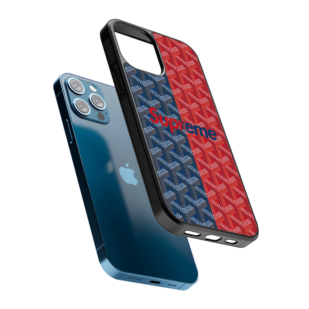 Supreme Blue Red Pattern 2D Rubber Phone Case-Oxvistore