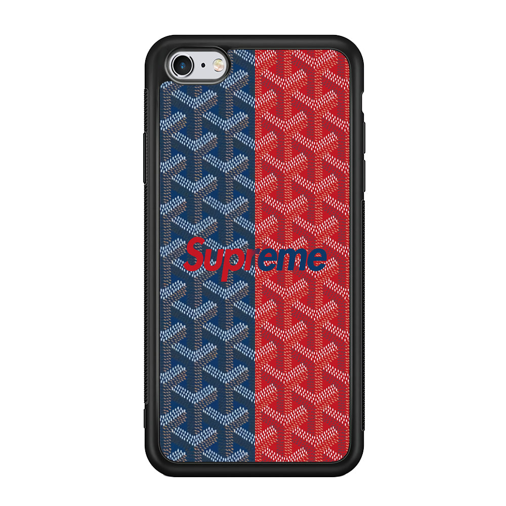 Supreme Blue Red Pattern iPhone 6 | 6s Case-Rubber Black (2D Case)-Oxvistore