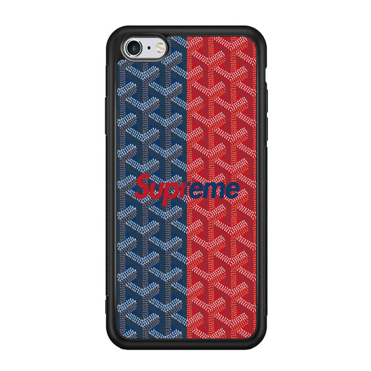 Supreme Blue Red Pattern iPhone 6 | 6s Case-Rubber Black (2D Case)-Oxvistore