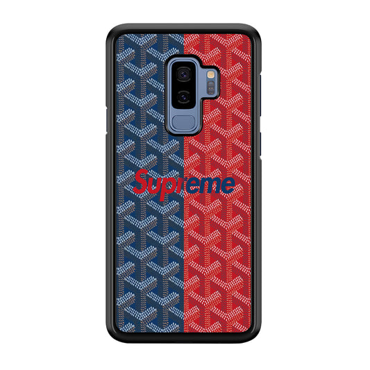Supreme Blue Red Pattern Samsung Galaxy S9 Plus Case-Rubber Black (2D Case)-Oxvistore