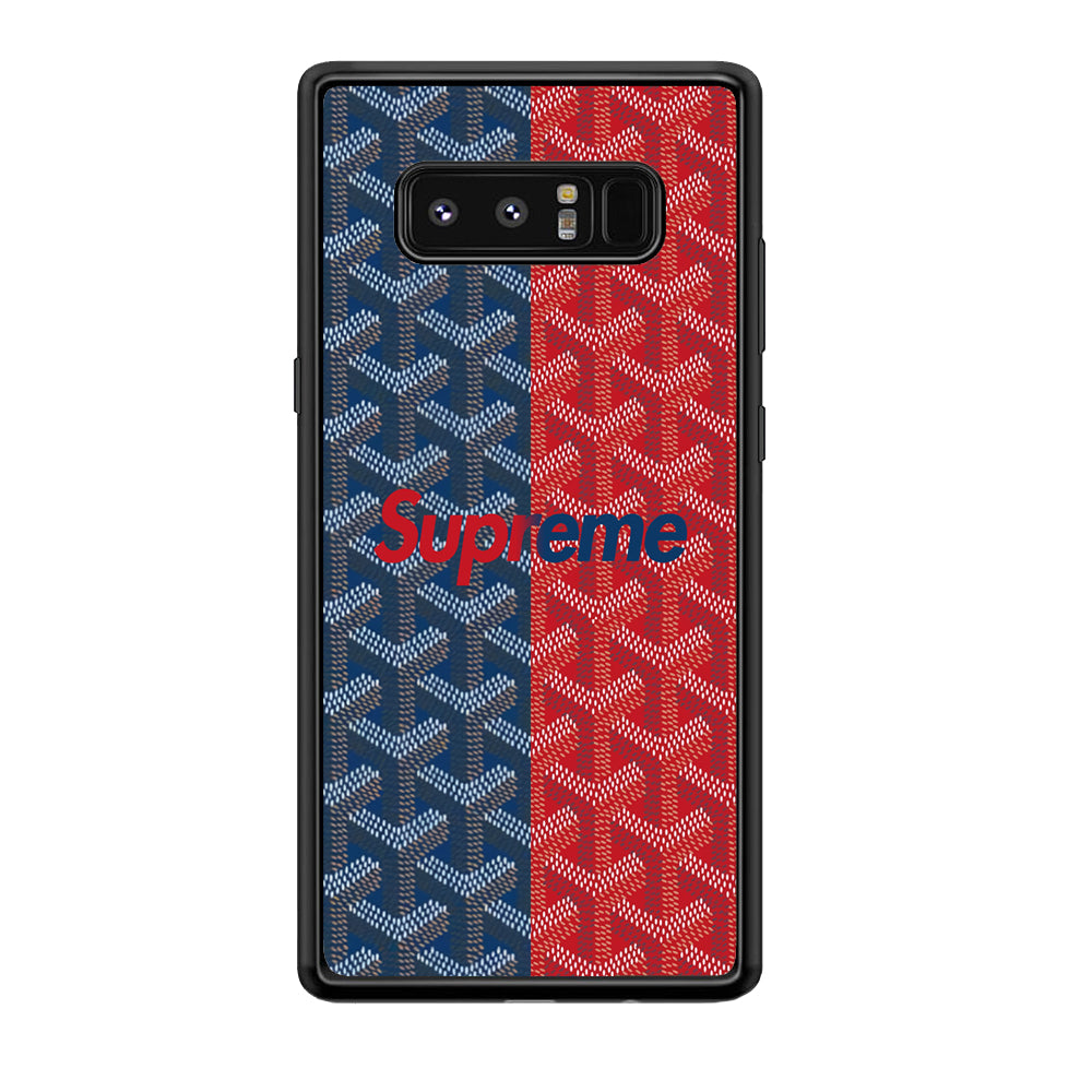 Supreme Blue Red Pattern Samsung Galaxy Note 8 Case-Rubber Black (2D Case)-Oxvistore