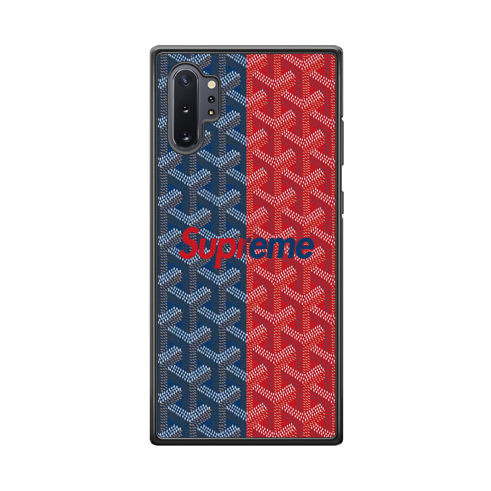 Supreme Blue Red Pattern Samsung Galaxy Note 10 Plus Case-Rubber Black (2D Case)-Oxvistore