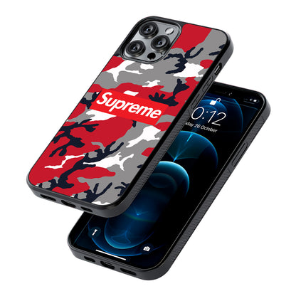 Supreme Camo Red 2D Rubber Phone Case-Oxvistore