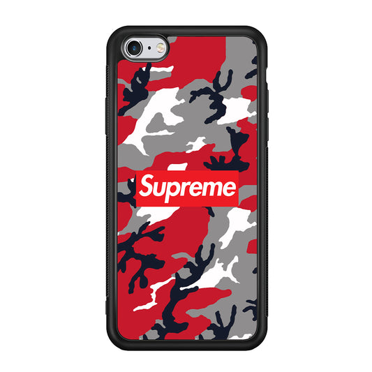 Supreme Camo Red iPhone 6 | 6s Case-Rubber Black (2D Case)-Oxvistore