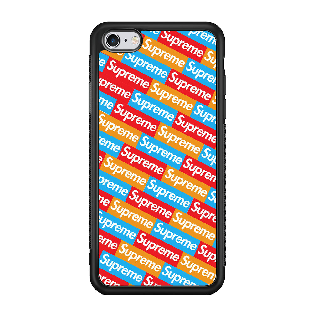 Supreme Colorful iPhone 6 | 6s Case-Rubber Black (2D Case)-Oxvistore