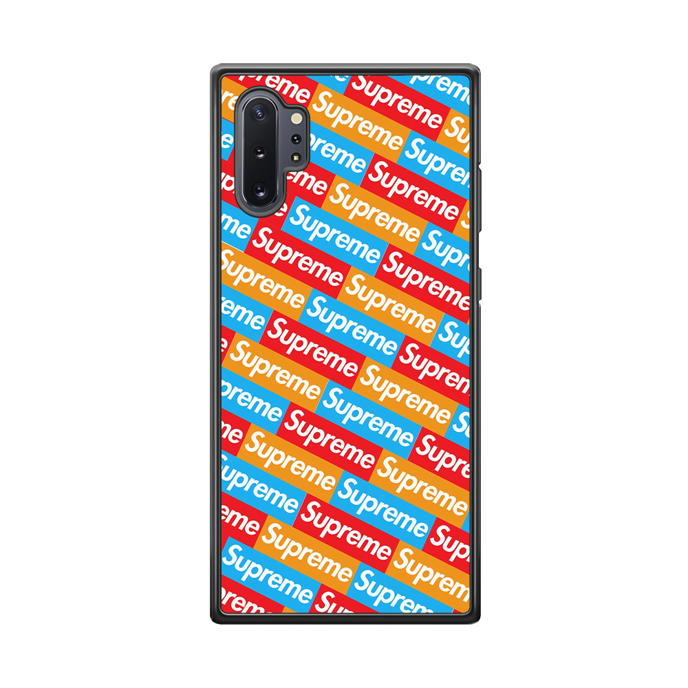 Supreme Colorful Samsung Galaxy Note 10 Plus Case-Rubber Black (2D Case)-Oxvistore