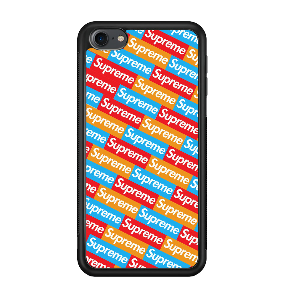 Supreme Colorful iPod Touch 6 Case-Rubber Black (2D Case)-Oxvistore
