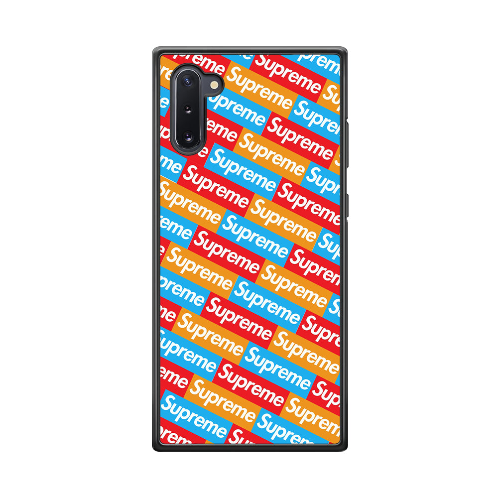 Supreme Colorful Samsung Galaxy Note 10 Case-Rubber Black (2D Case)-Oxvistore