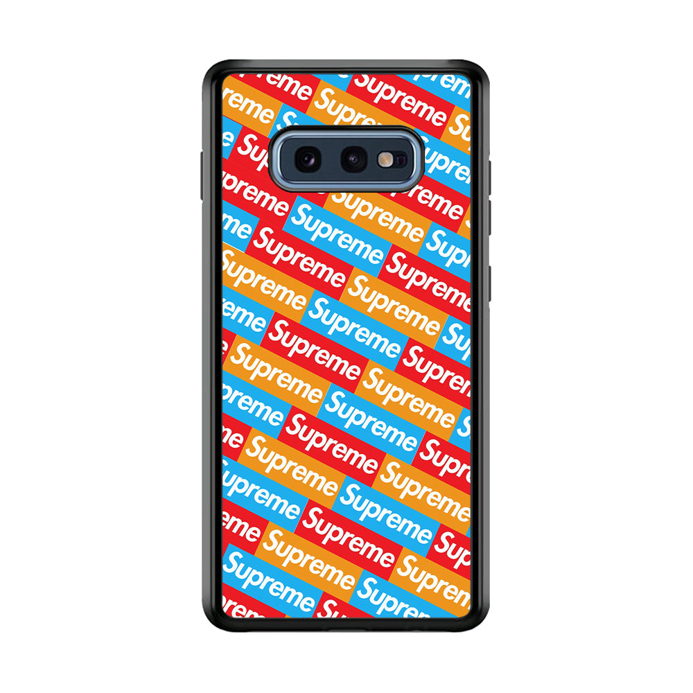 Supreme Colorful Samsung Galaxy S10E Case-Rubber Black (2D Case)-Oxvistore