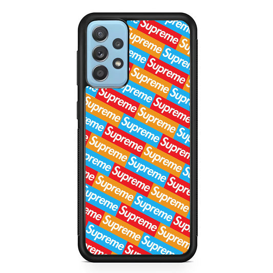 Supreme Colorful Samsung Galaxy A72 Case-Rubber Black (2D Case)-Oxvistore