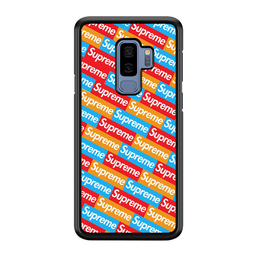 Supreme Colorful Samsung Galaxy S9 Plus Case-Rubber Black (2D Case)-Oxvistore