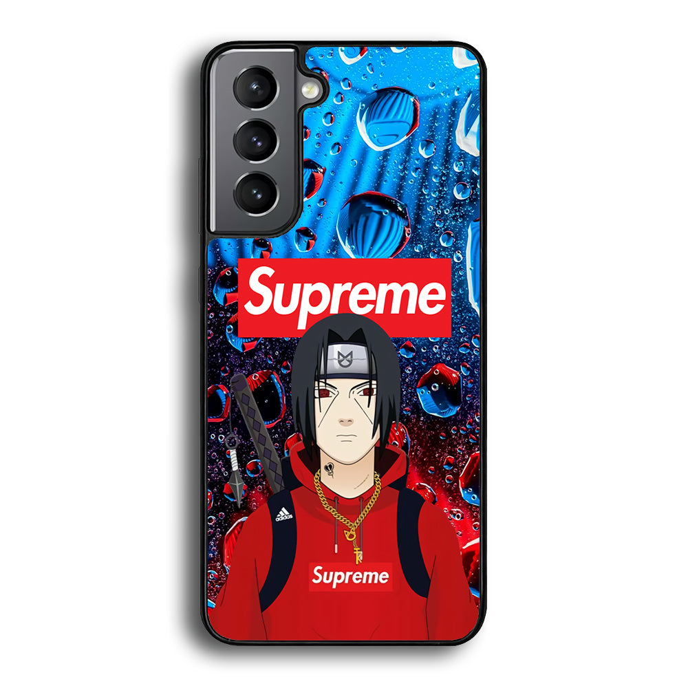 Supreme Itachi Flying Water Samsung Galaxy S21 Case-Rubber Black (2D Case)-Oxvistore
