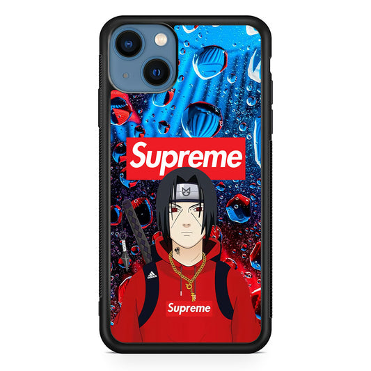 Supreme Itachi Flying Water iPhone 15 Plus Case-Rubber Black (2D Case)-Oxvistore