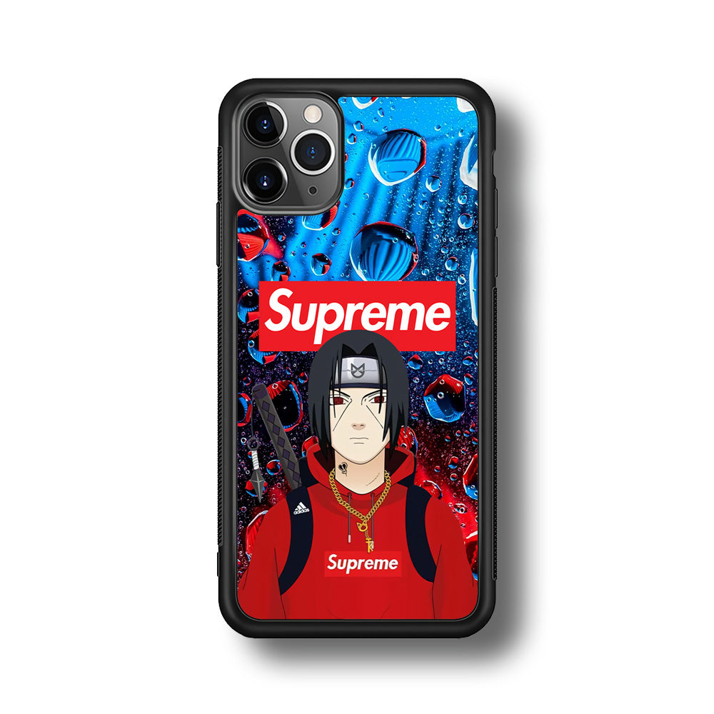 Supreme Itachi Flying Water iPhone 11 Pro Case-Rubber Black (2D Case)-Oxvistore