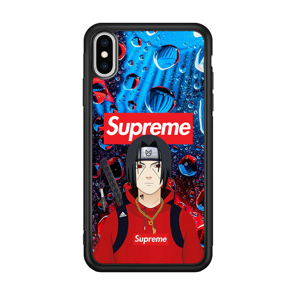 Supreme Itachi Flying Water iPhone X Case-Rubber White (2D Case)-Oxvistore