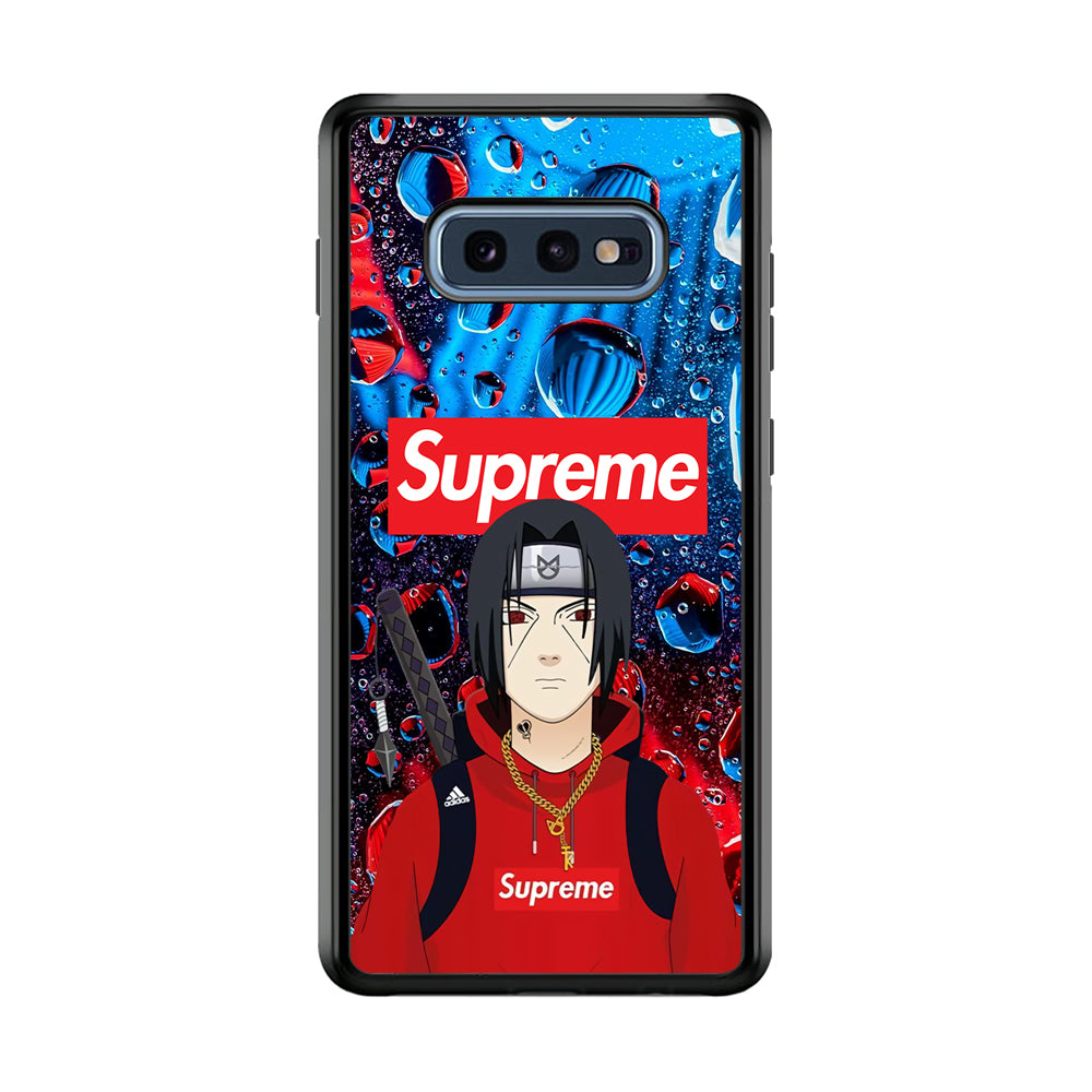 Supreme Itachi Flying Water Samsung Galaxy S10E Case-Rubber Black (2D Case)-Oxvistore