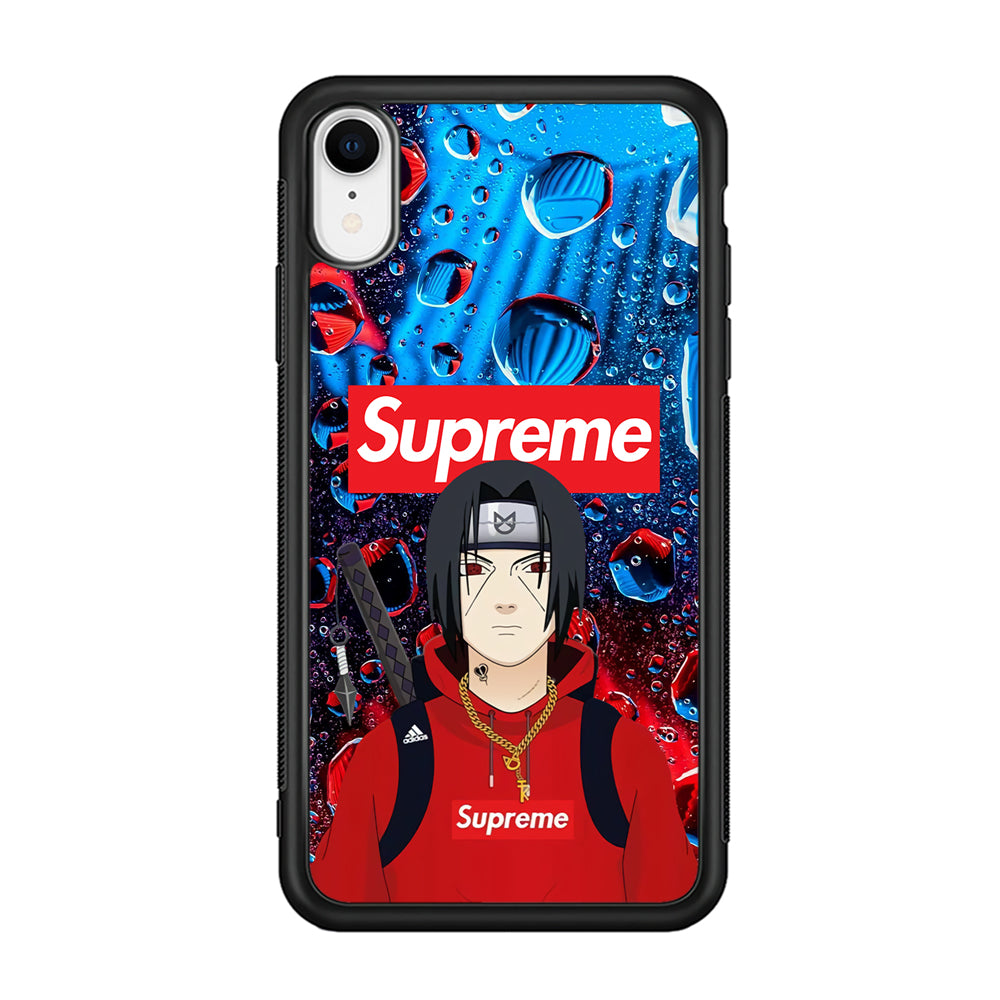 Supreme Itachi Flying Water iPhone XR Case-Rubber Black (2D Case)-Oxvistore