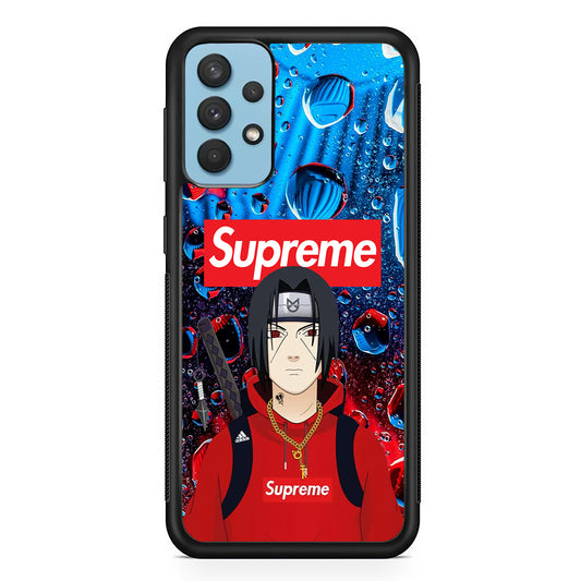 Supreme Itachi Flying Water Samsung Galaxy A32 Case-Rubber Black (2D Case)-Oxvistore