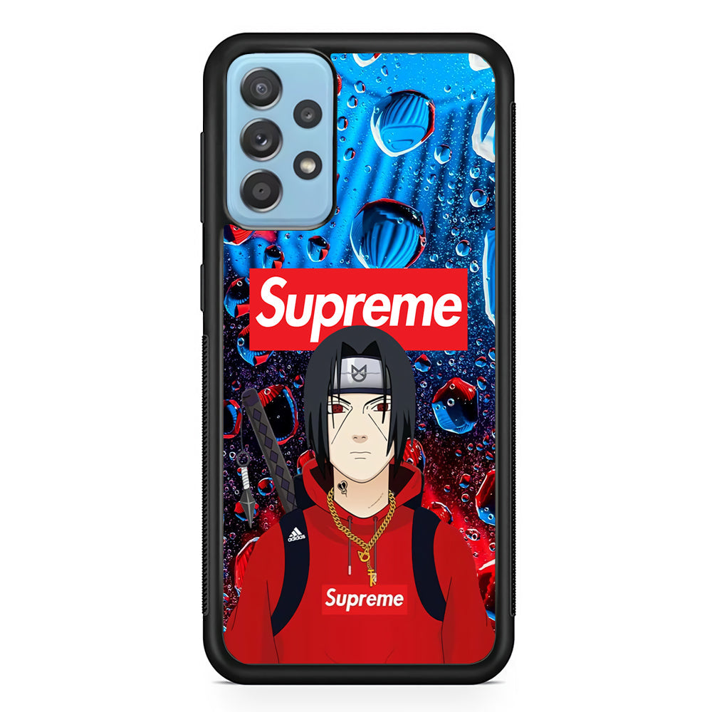 Supreme Itachi Flying Water Samsung Galaxy A72 Case-Rubber White (2D Case)-Oxvistore