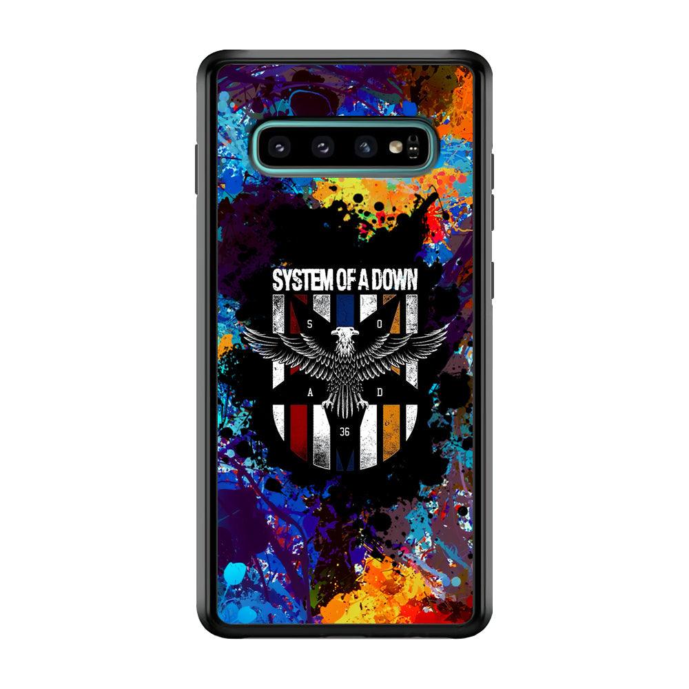 System of a Down Spraying The World Samsung Galaxy S10 Case-Rubber Black (2D Case)-Oxvistore