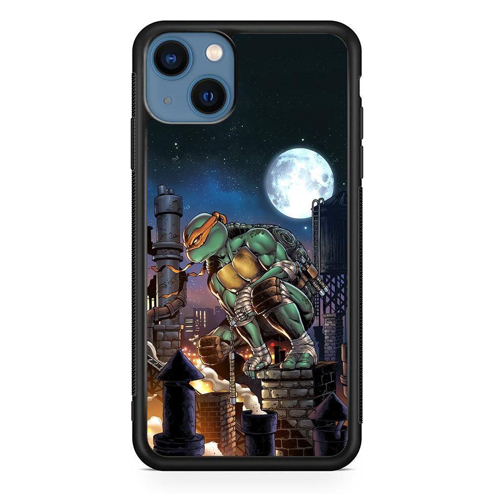 TMNT Michelangelo City Tour iPhone 13 Case-Rubber Black (2D Case)-Oxvistore