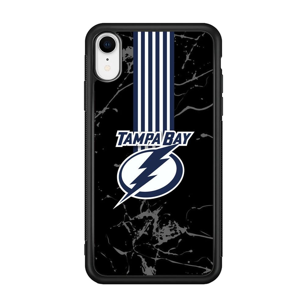 Tampa Bay Lightning Grey Light iPhone XR Case-Rubber Black (2D Case)-Oxvistore