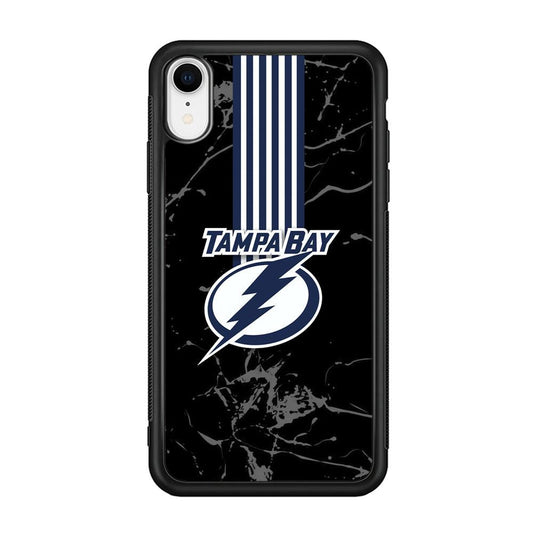 Tampa Bay Lightning Grey Light iPhone XR Case-Rubber Black (2D Case)-Oxvistore