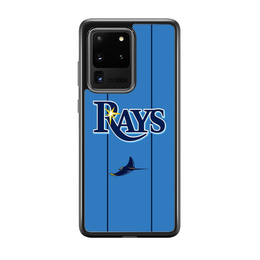 Tampa Bay Rays Jersey Adaptation Samsung Galaxy S20 Ultra Case-Rubber Black (2D Case)-Oxvistore