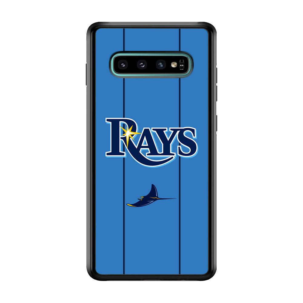 Tampa Bay Rays Jersey Adaptation Samsung Galaxy S10 Case-Rubber Black (2D Case)-Oxvistore