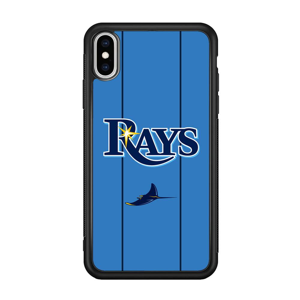 Tampa Bay Rays Jersey Adaptation iPhone Xs Max Case-Rubber Black (2D Case)-Oxvistore