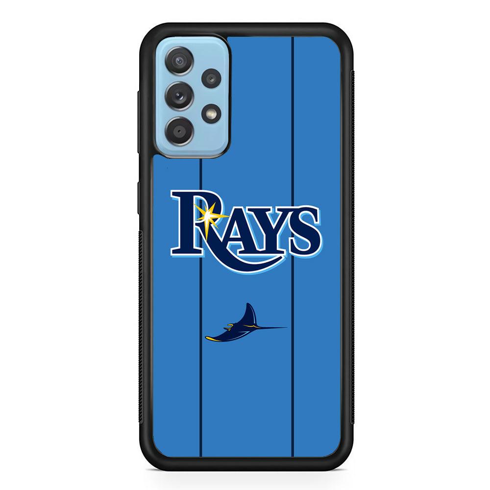 Tampa Bay Rays Jersey Adaptation Samsung Galaxy A72 Case-Rubber Black (2D Case)-Oxvistore