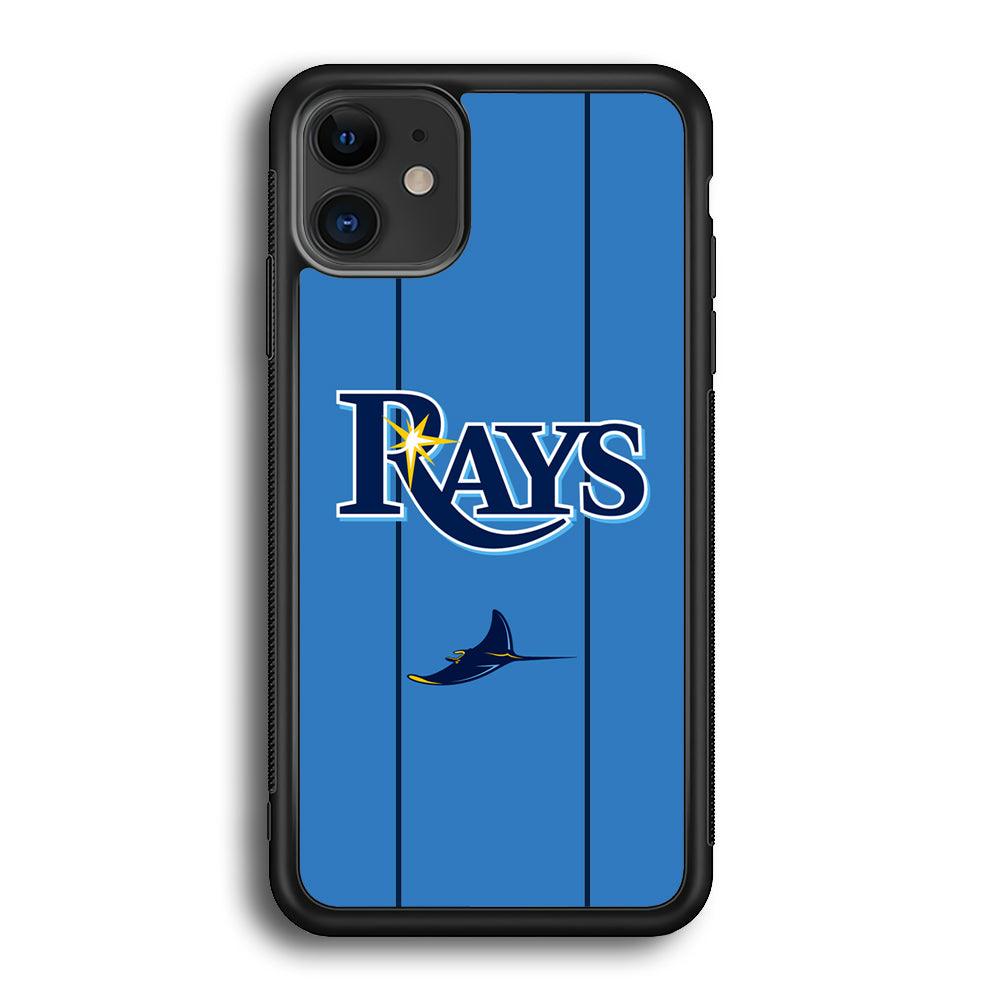 Tampa Bay Rays Jersey Adaptation iPhone 12 Case-Rubber Black (2D Case)-Oxvistore