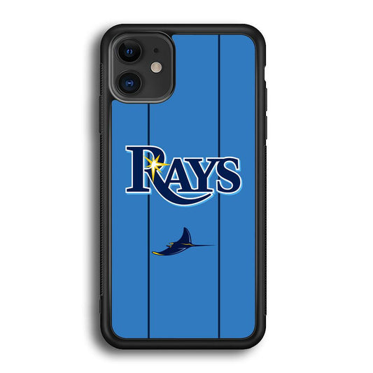 Tampa Bay Rays Jersey Adaptation iPhone 12 Case-Rubber Black (2D Case)-Oxvistore