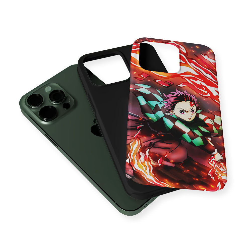 Tanjiro Kamado Demon Slayer Anime 2 in 1 Tough Phone Case