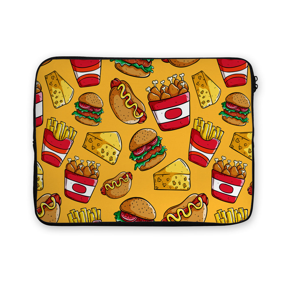 Tasty Junk Food Pattern Laptop Sleeve Protective Cover