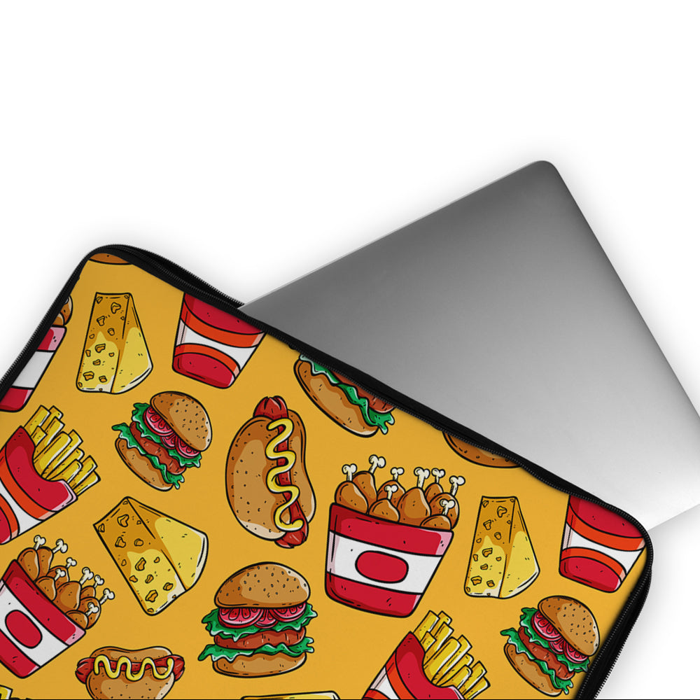 Tasty Junk Food Pattern Laptop Sleeve Protective Cover