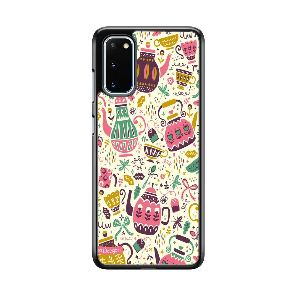 Tea Time with Big Kettles Samsung Galaxy S20 Case-Rubber Black (2D Case)-Oxvistore