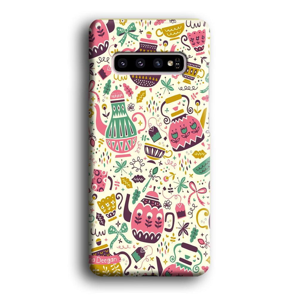 Tea Time with Big Kettles Samsung Galaxy S10 Case-Oxvistore