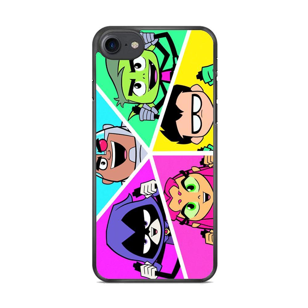 Teen Titans Heroes Family iPhone 8 Case-Rubber Black (2D Case)-Oxvistore