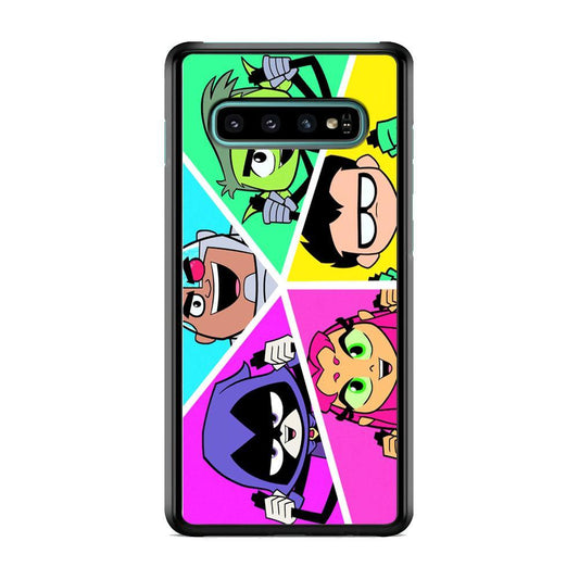 Teen Titans Heroes Family Samsung Galaxy S10 Plus Case-Rubber Black (2D Case)-Oxvistore