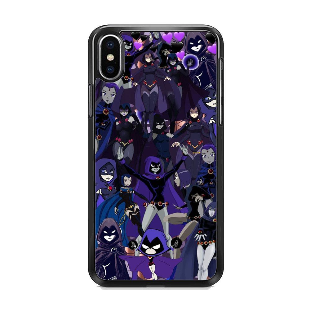 Teen Titans Raven Wallpapers iPhone X Case-Rubber Black (2D Case)-Oxvistore