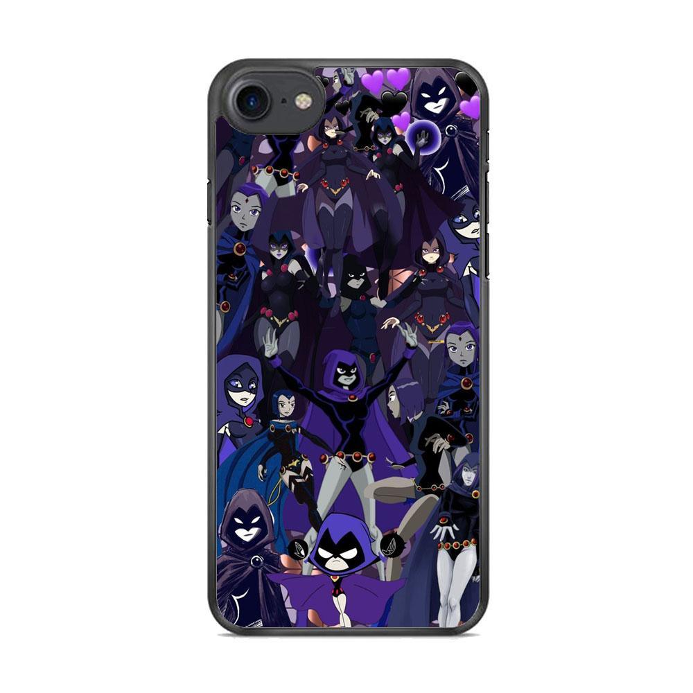 Teen Titans Raven Wallpapers iPhone 8 Case-Rubber Black (2D Case)-Oxvistore