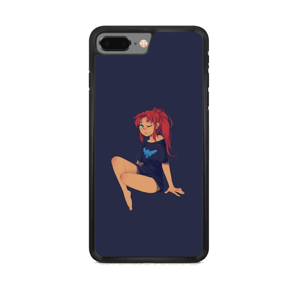 Teen Titans Star Fire Beauty iPhone 8 Plus Case-Rubber Black (2D Case)-Oxvistore