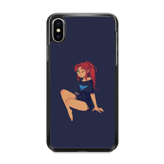 Teen Titans Star Fire Beauty iPhone X Case-Rubber Black (2D Case)-Oxvistore