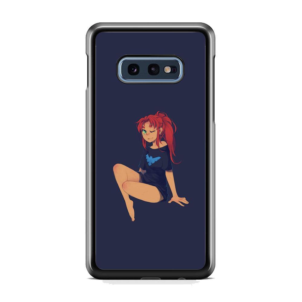 Teen Titans Star Fire Beauty Samsung Galaxy S10E Case-Rubber Black (2D Case)-Oxvistore