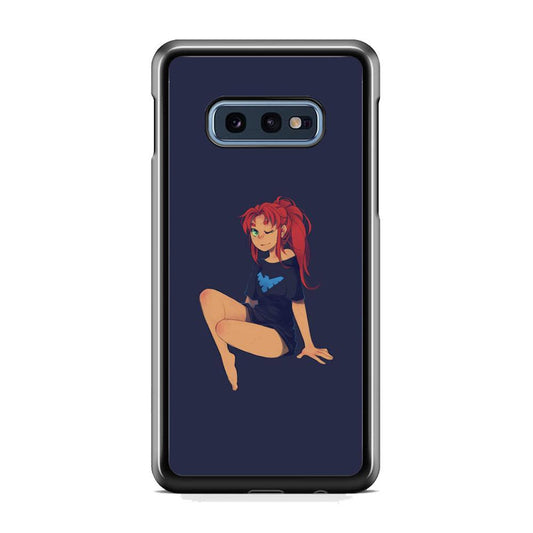 Teen Titans Star Fire Beauty Samsung Galaxy S10E Case-Rubber Black (2D Case)-Oxvistore