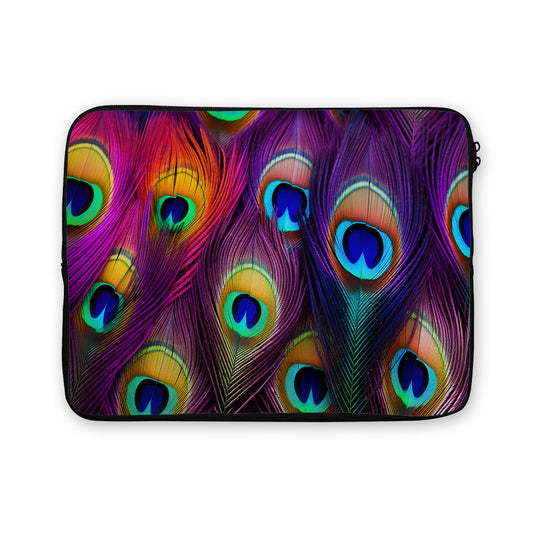 Texture of Peacock Tail Laptop Sleeve Protective Cover