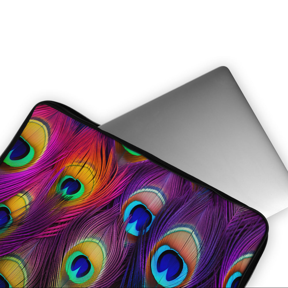 Texture of Peacock Tail Laptop Sleeve Protective Cover