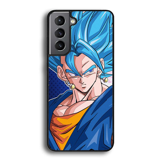 The Bluish Saiyan Stare Samsung Galaxy S22 Plus Case-Rubber White (2D Case)-Oxvistore